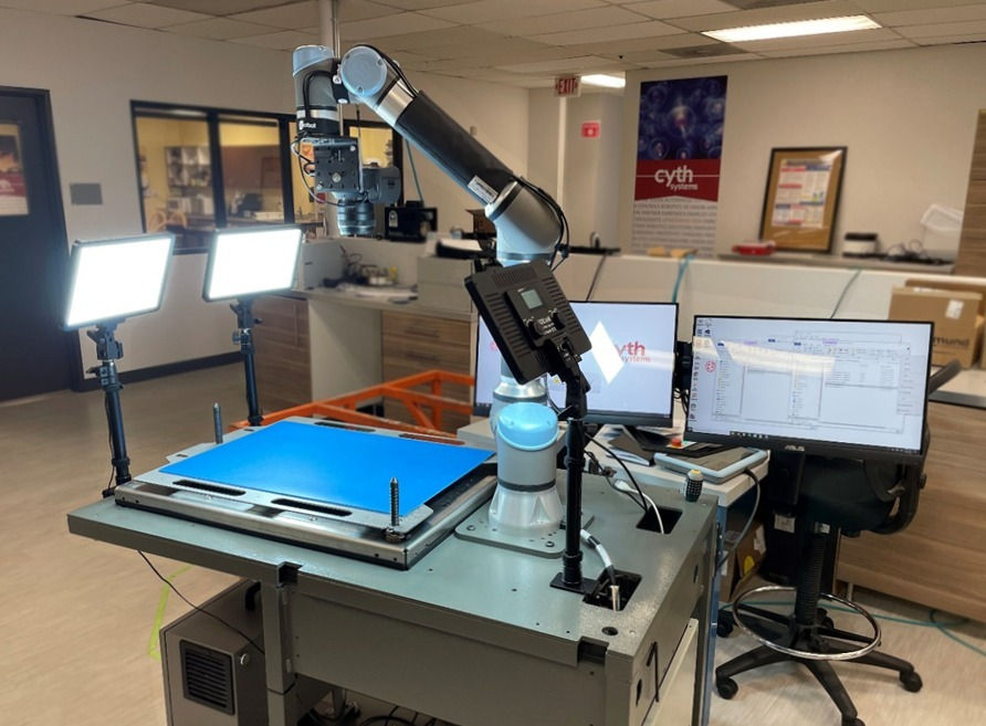 Robot positioning as it traces through a preset routine of positions.