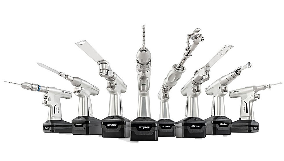 Stryker Instruments “System 8” orthopedic surgical instruments and tools.