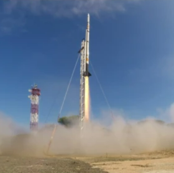 The Stratos II+ Rocket Lifting Off the Launch Pad