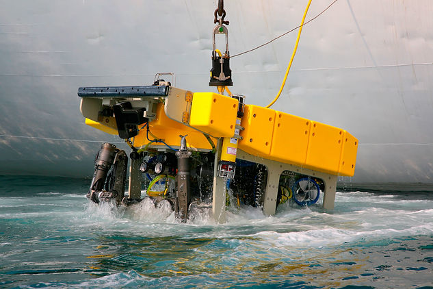 An oceanic remotely operated vehicle (ROV).